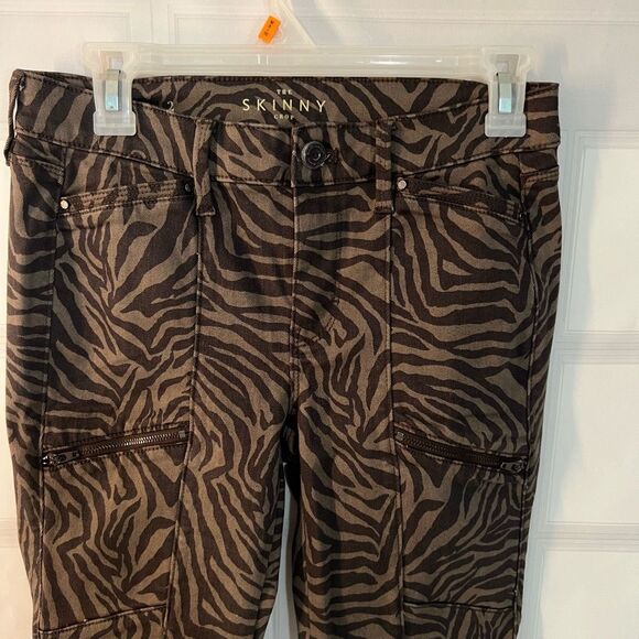 🔥🔥5 for $25🔥🔥 White House Black Market Animal Print Skinny Crop Pants Size 2 - Picture 2 of 13